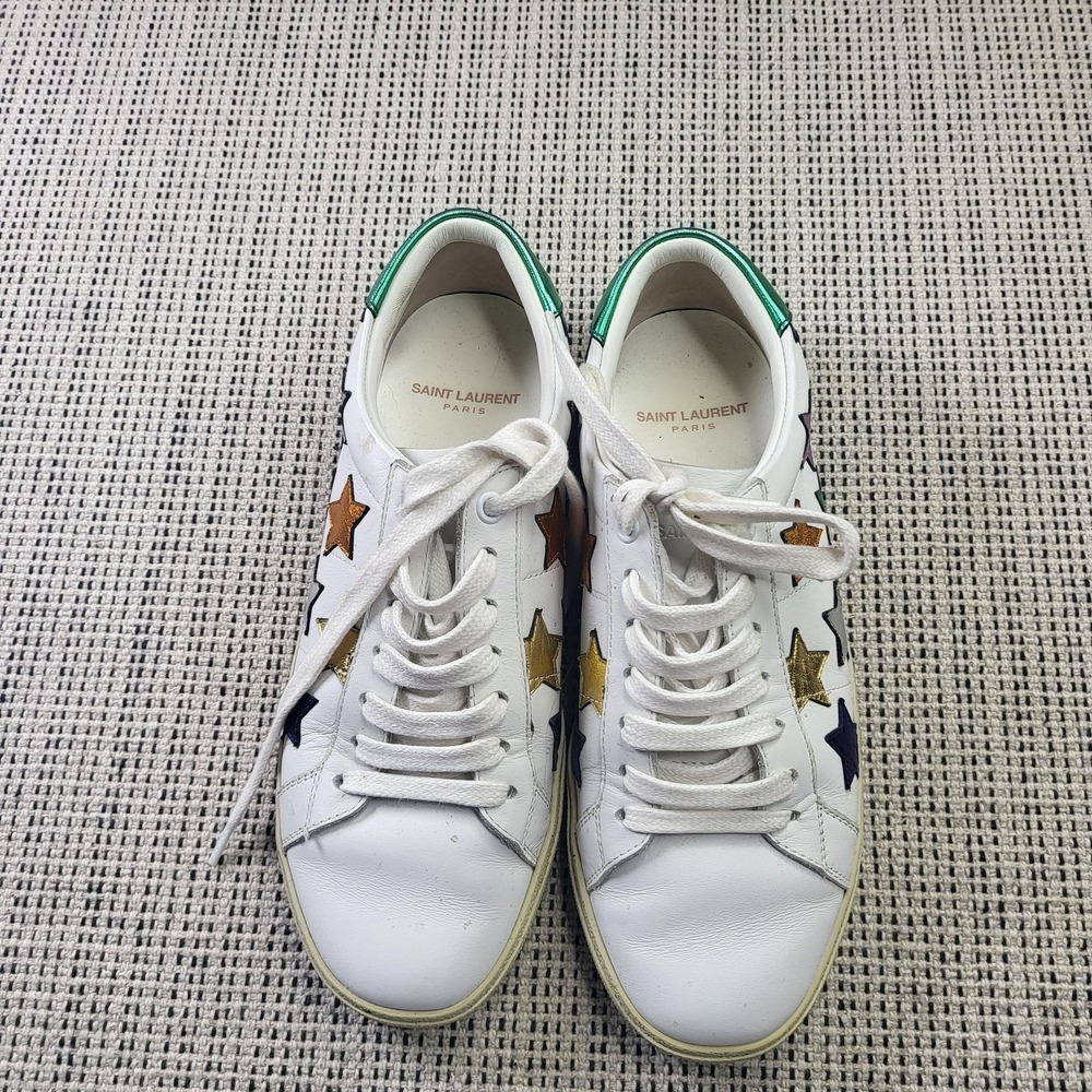 Saint Laurent Shoes Womens Size 7 White Star Court Classic SL/06 Italy Sneakers